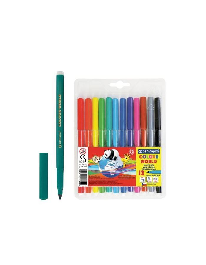 Фломастеры CENTROPEN Color World, 12 цветов, эргономичная форма, смываемые, вентилируемый колпачок, 7550/12TP
Фломастеры CENTROPEN Color World, 12 цветов, эргономичная форма, смываемые, вентилируемый колпачок, 7550/12TP