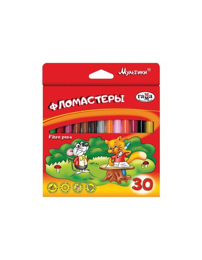 Фломастеры ГАММА "Мультики", 30 цветов, вентилируемый колпачок, картонная упаковка, 180319_08
Фломастеры ГАММА "Мультики", 30 цветов, вентилируемый колпачок, картонная упаковка, 180319_08