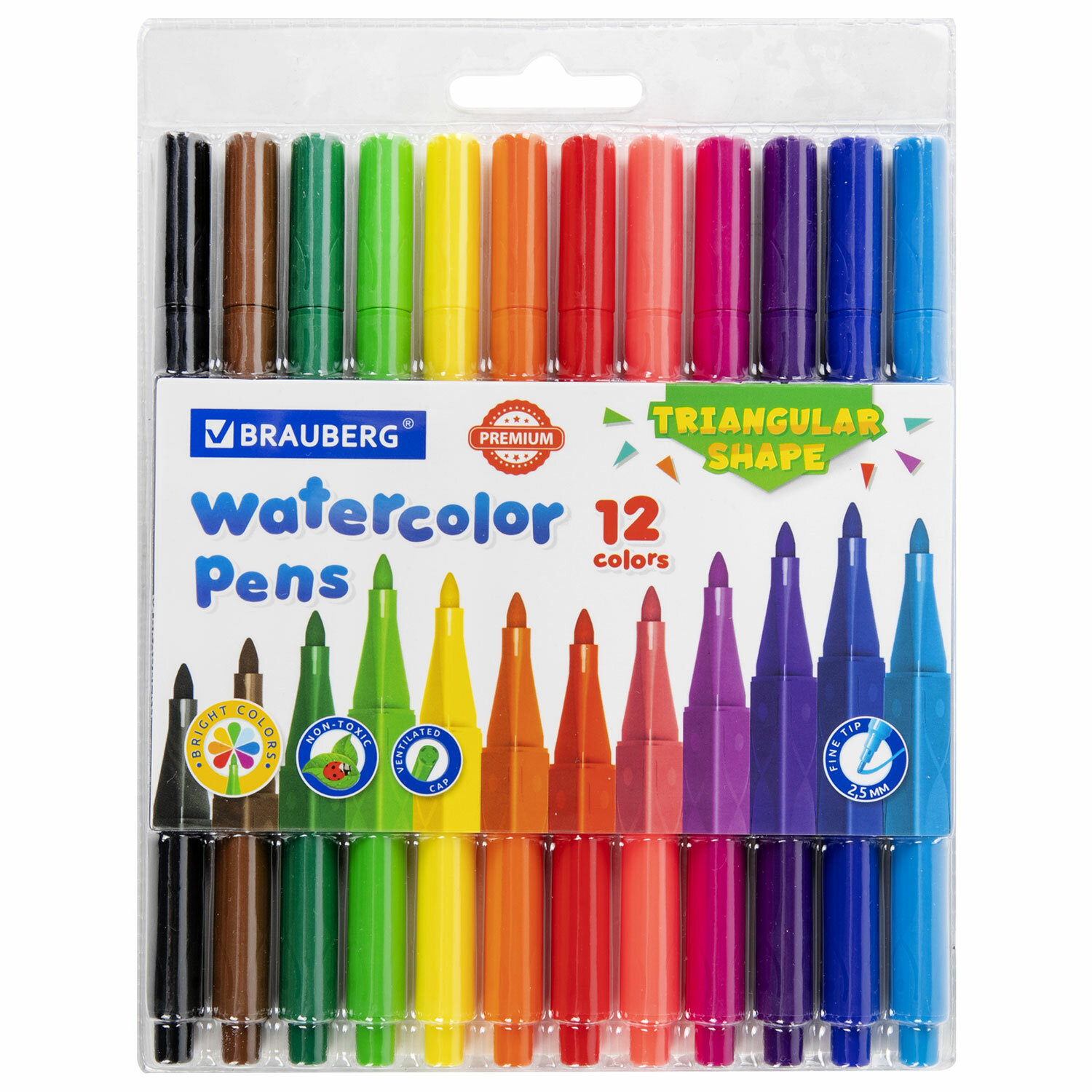 152193, Фломастеры трехгранные 12 цветов, вентилируемый колпачок, BRAUBERG "PREMIUM", ПВХ-упаковка, 152193
152193, Фломастеры трехгранные 12 цветов, вентилируемый колпачок, BRAUBERG "PREMIUM", ПВХ-упаковка, 152193