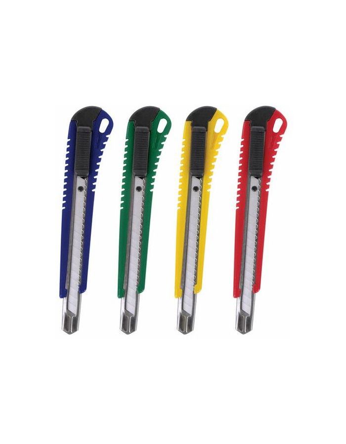 Нож канцелярский 9 мм STAFF PRO, усиленный, металл. направляющие, автофиксатор, ассорти (15 шт.)
Нож канцелярский 9 мм STAFF PRO, усиленный, металл. направляющие, автофиксатор, ассорти (15 шт.)