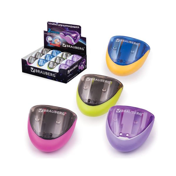 Точилка BRAUBERG Space, с контейнером, 2 отверстия, резиновый упор, в картонном дисплее, ассорти, 223589, (24 шт.)
Точилка BRAUBERG Space, с контейнером, 2 отверстия, резиновый упор, в картонном дисплее, ассорти, 223589, (24 шт.)