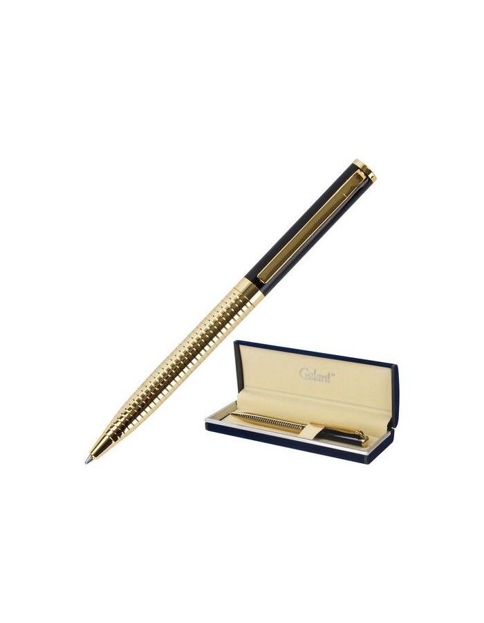 Ручка подарочная шариковая GALANT Black Melbourne, корпус золотистый с черным, золотистые детали, пишущий узел 0,7 мм, синяя, 141356
Ручка подарочная шариковая GALANT Black Melbourne, корпус золотистый с черным, золотистые детали, пишущий узел 0,7 мм, синяя, 141356