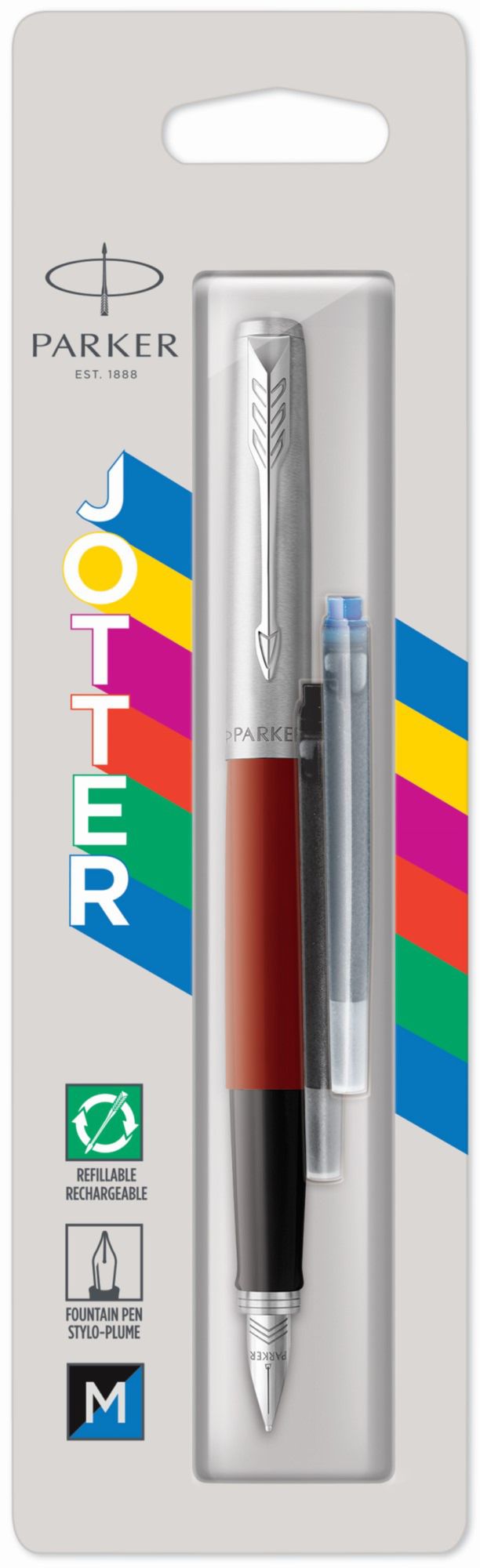 

Ручка перьев. Parker Jotter Original F60 (CW2096872) Red CT M сталь нержавеющая блистер