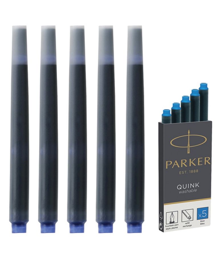 Parker Картриджи чернильные "Cartridge Quink" смываемые синие, 5шт., блистер
Parker Картриджи чернильные "Cartridge Quink" смываемые синие, 5шт., блистер