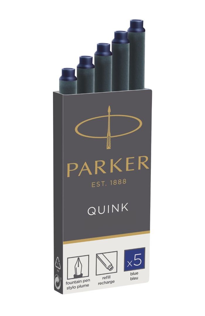 Parker Картриджи чернильные "Cartridge Quink" синие, 5шт., блистер
Parker Картриджи чернильные "Cartridge Quink" синие, 5шт., блистер