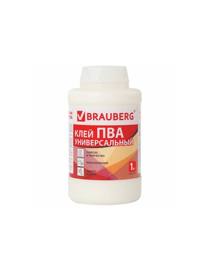 Клей ПВА BRAUBERG, 1 кг, универсальный (бумага, картон, дерево), 600983
Клей ПВА BRAUBERG, 1 кг, универсальный (бумага, картон, дерево), 600983