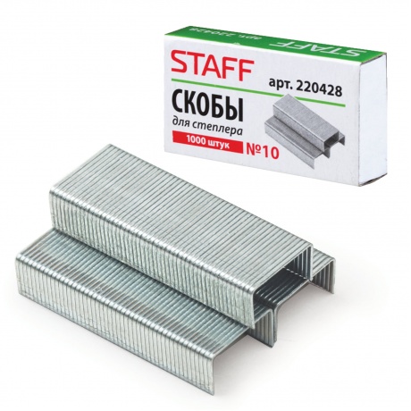 Скобы для степлера №10, 1000 штук, STAFF, до 20 листов, 220428, (40 шт.)
Скобы для степлера №10, 1000 штук, STAFF, до 20 листов, 220428, (40 шт.)