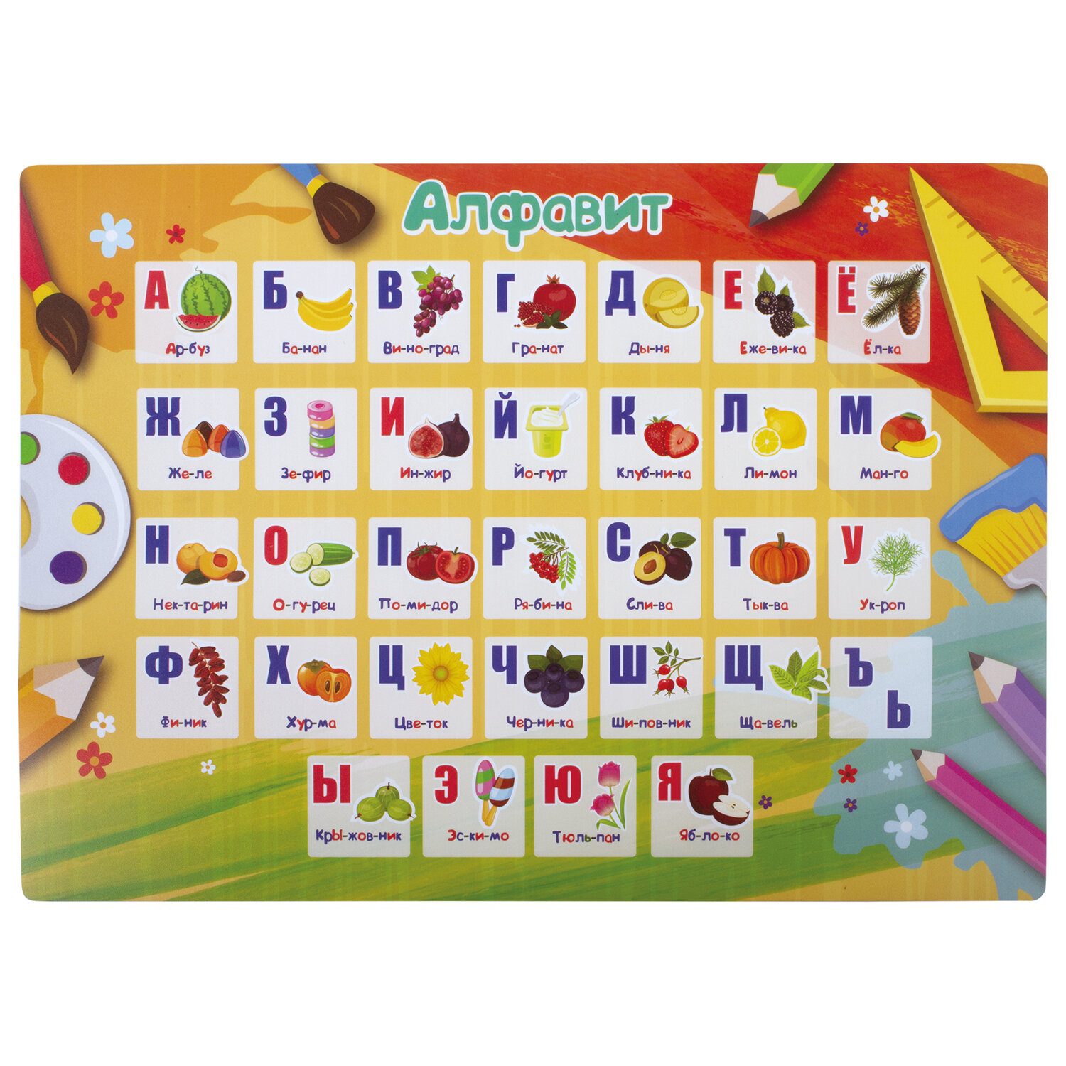 270404, (цена за 6 шт.) Настольное покрытие ПИФАГОР, А3+, пластик, 46x33 см, "Alphabet", 270404
270404, (цена за 6 шт.) Настольное покрытие ПИФАГОР, А3+, пластик, 46x33 см, "Alphabet", 270404