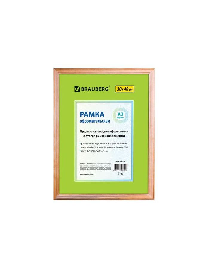Рамка 30х40 см, дерево, багет 18 мм, BRAUBERG HIT, канадская сосна, стекло, 390026
Рамка 30х40 см, дерево, багет 18 мм, BRAUBERG HIT, канадская сосна, стекло, 390026