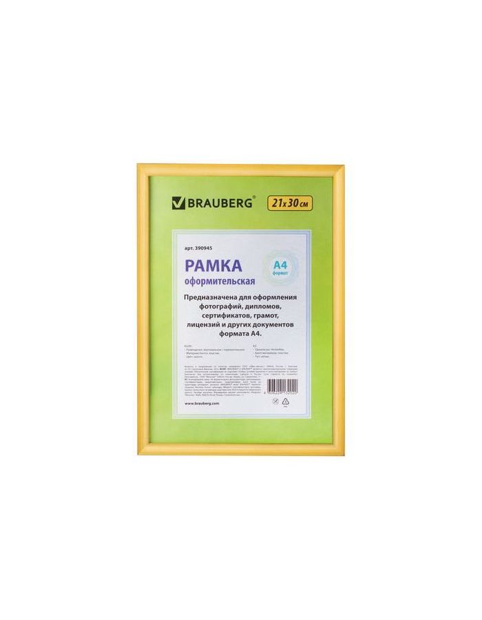 Рамка 21х30 см, пластик, багет 12 мм, BRAUBERG HIT2, золото, стекло, 390945
Рамка 21х30 см, пластик, багет 12 мм, BRAUBERG HIT2, золото, стекло, 390945