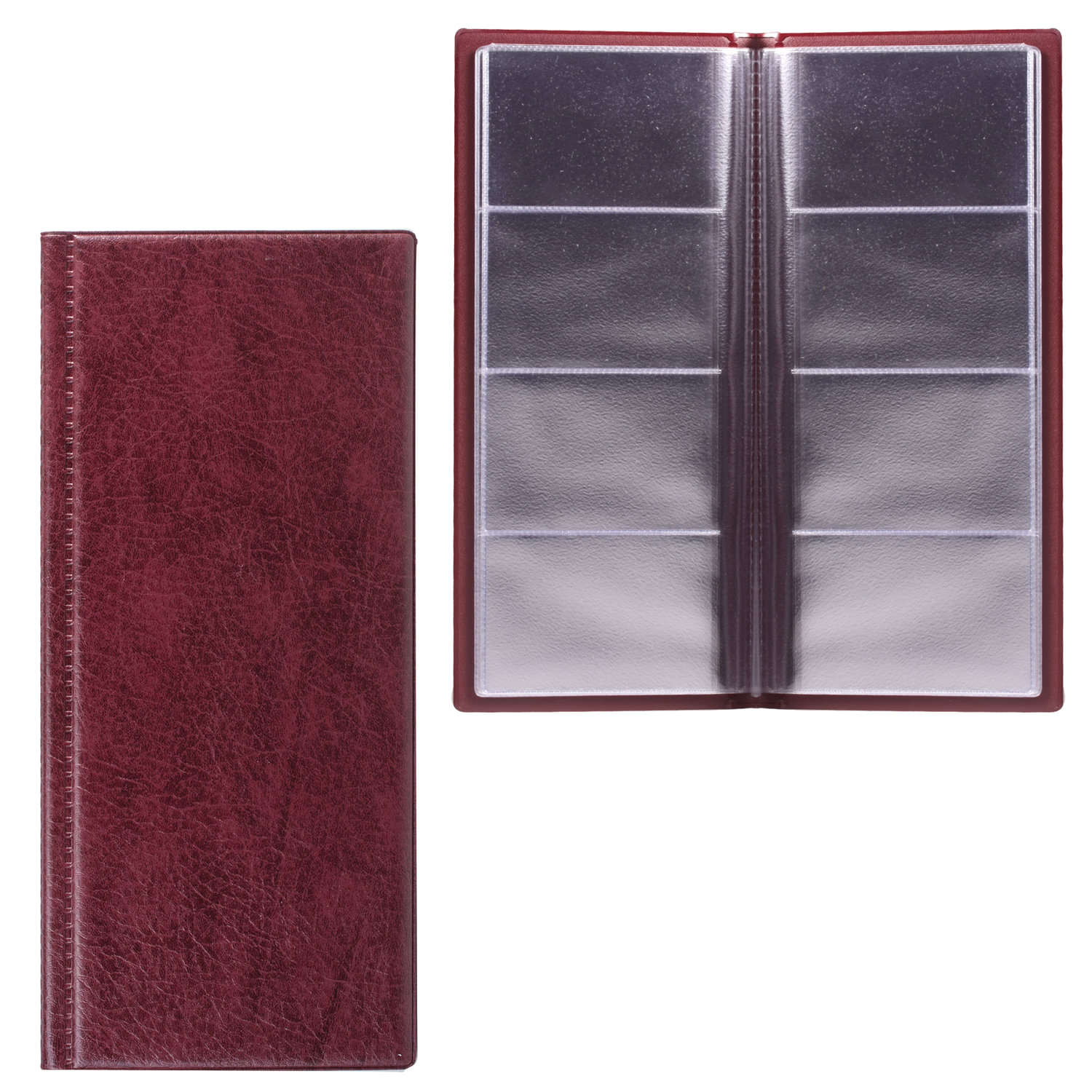 Визитница четырехрядная на 96 визитных, дисконтных или кредитных карт, бордовая, ДПС, 2350-103
Визитница четырехрядная на 96 визитных, дисконтных или кредитных карт, бордовая, ДПС, 2350-103