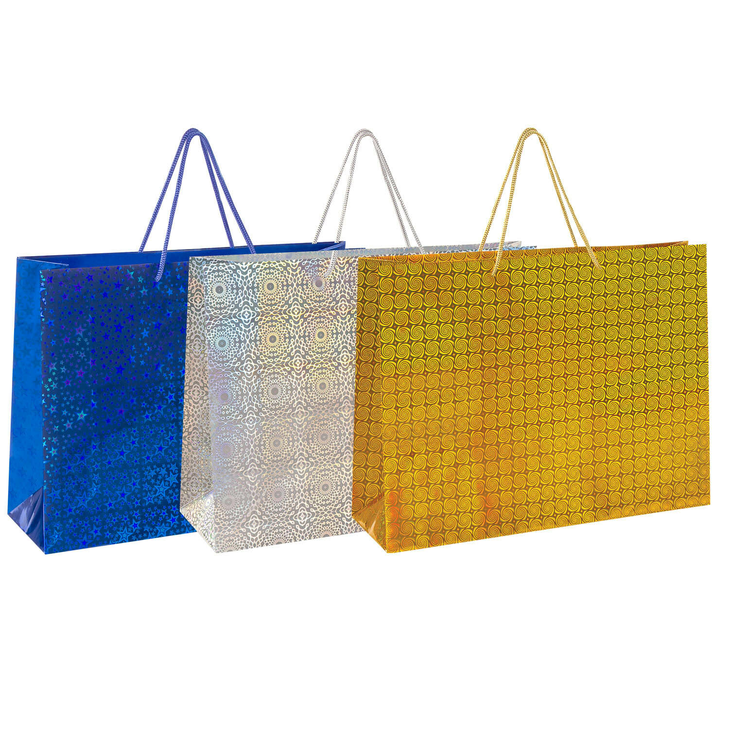 606609, (цена за 12 шт.) Пакет подарочный 44,7x12,7x33 см, ЗОЛОТАЯ СКАЗКА голография, ассорти 3 цвета, 606609
606609, (цена за 12 шт.) Пакет подарочный 44,7x12,7x33 см, ЗОЛОТАЯ СКАЗКА голография, ассорти 3 цвета, 606609