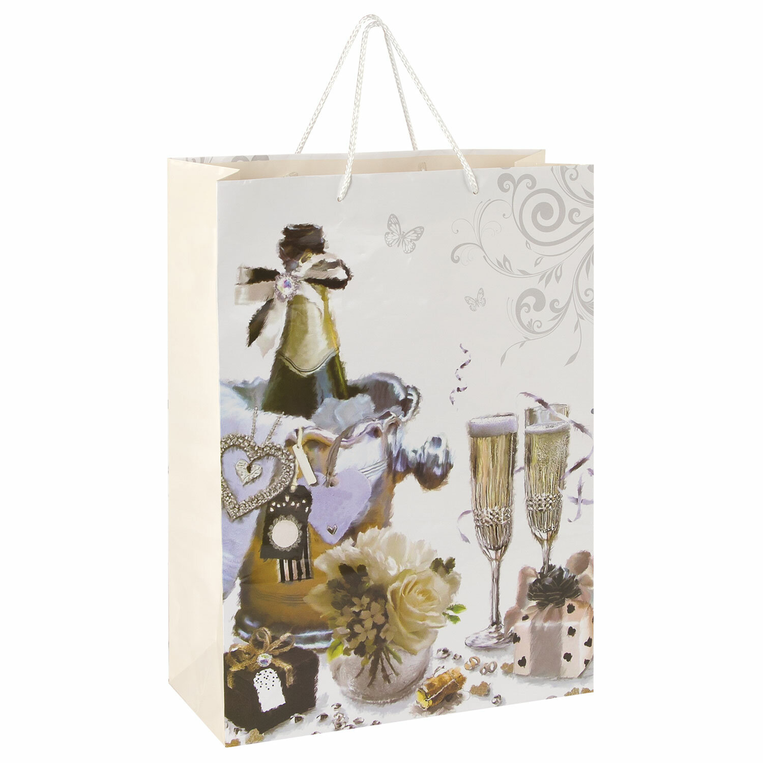 606576, (цена за 12 шт.) Пакет подарочный 33x12,7x44,7 см, ЗОЛОТАЯ СКАЗКА "Свадебный", ламинированный, 606576
606576, (цена за 12 шт.) Пакет подарочный 33x12,7x44,7 см, ЗОЛОТАЯ СКАЗКА "Свадебный", ламинированный, 606576