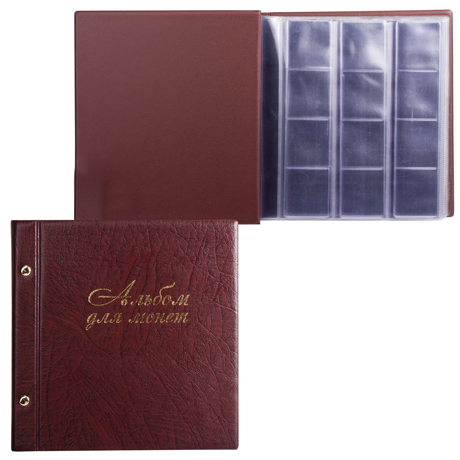 Альбом для монет и купюр на винтах универсальный, 224х224 мм, на 216 монет до D - 45 мм, выдвижные карманы, коричневый, ДПС, 2855-204
Альбом для монет и купюр на винтах универсальный, 224х224 мм, на 216 монет до D - 45 мм, выдвижные карманы, коричневый, ДПС, 2855-204