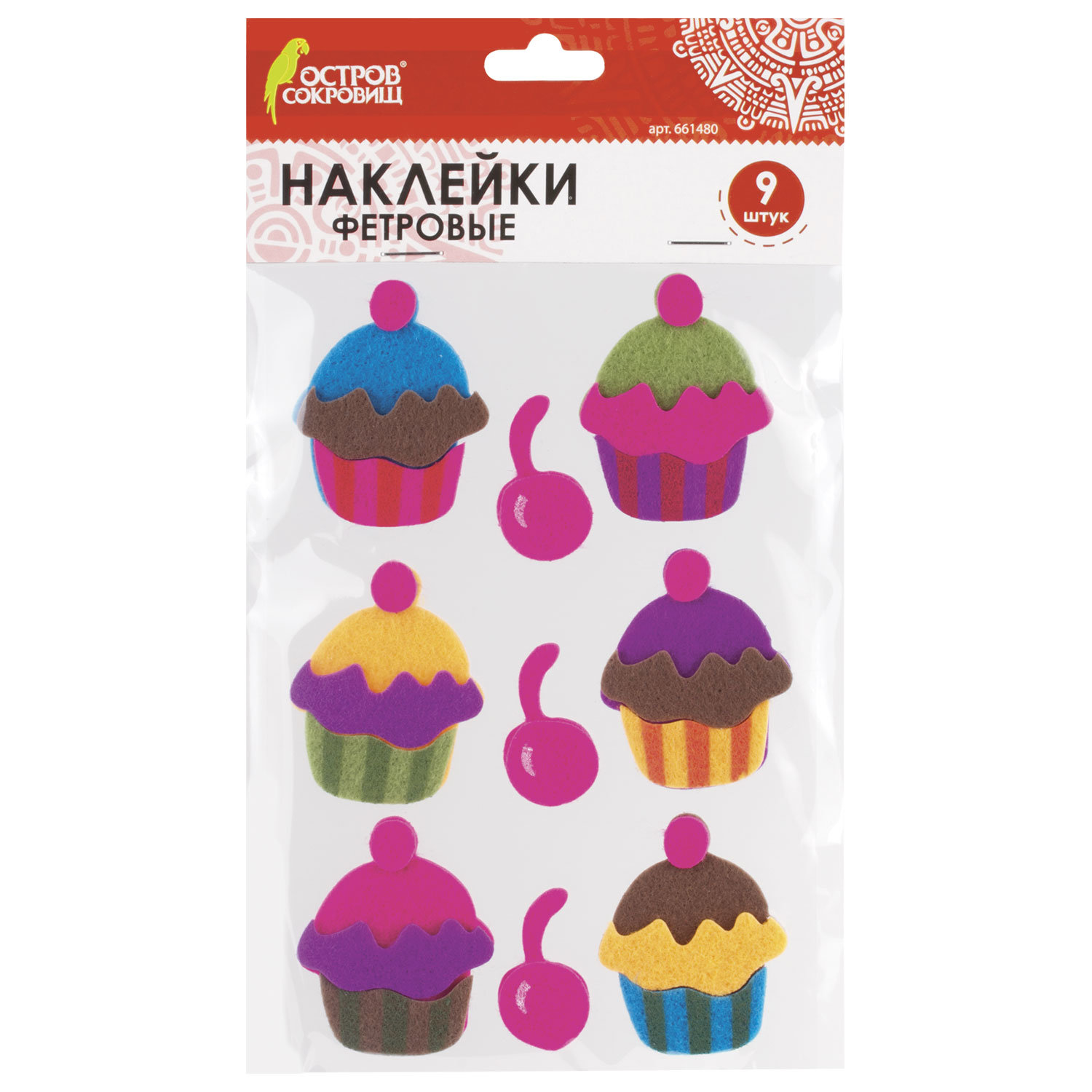Наклейки из фетра Пирожные, 9 шт., ассорти, ОСТРОВ СОКРОВИЩ, 661480, (8 шт.)
Наклейки из фетра Пирожные, 9 шт., ассорти, ОСТРОВ СОКРОВИЩ, 661480, (8 шт.)