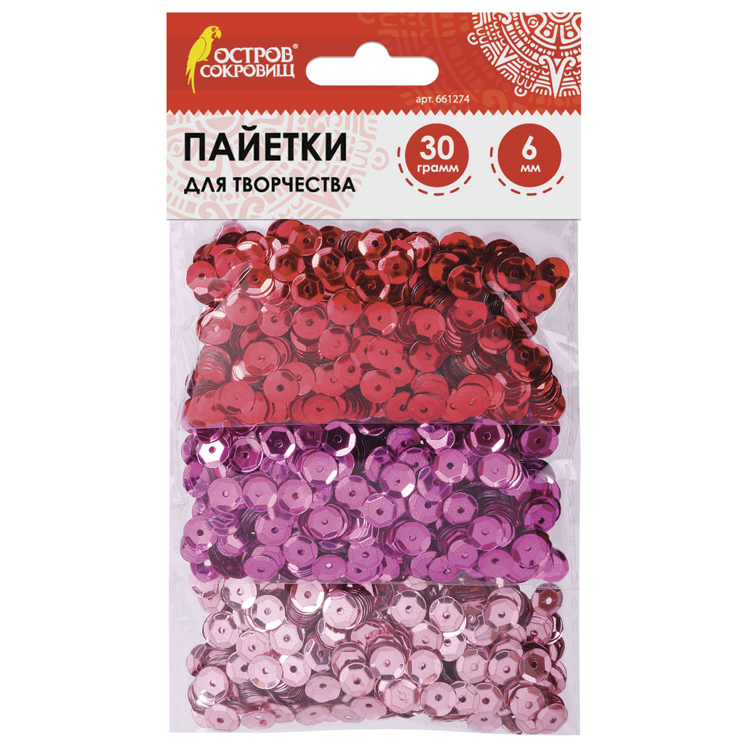 Пайетки для творчества Классика, оттенки красного, 6 мм, 30 грамм, ОСТРОВ СОКРОВИЩ, 661274, (8 шт.)
Пайетки для творчества Классика, оттенки красного, 6 мм, 30 грамм, ОСТРОВ СОКРОВИЩ, 661274, (8 шт.)