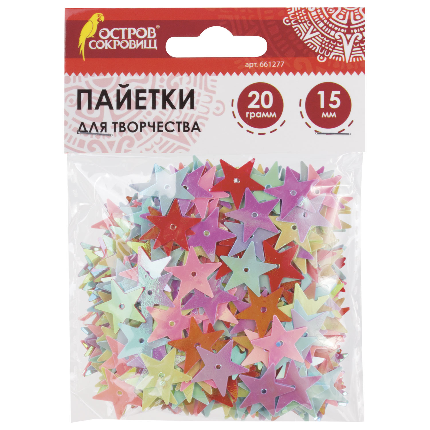 Пайетки для творчества Звезды, яркие, цвет ассорти, 5 цветов, 15 мм, 20 грамм, ОСТРОВ СОКРОВИЩ, 661277, (8 шт.)
Пайетки для творчества Звезды, яркие, цвет ассорти, 5 цветов, 15 мм, 20 грамм, ОСТРОВ СОКРОВИЩ, 661277, (8 шт.)