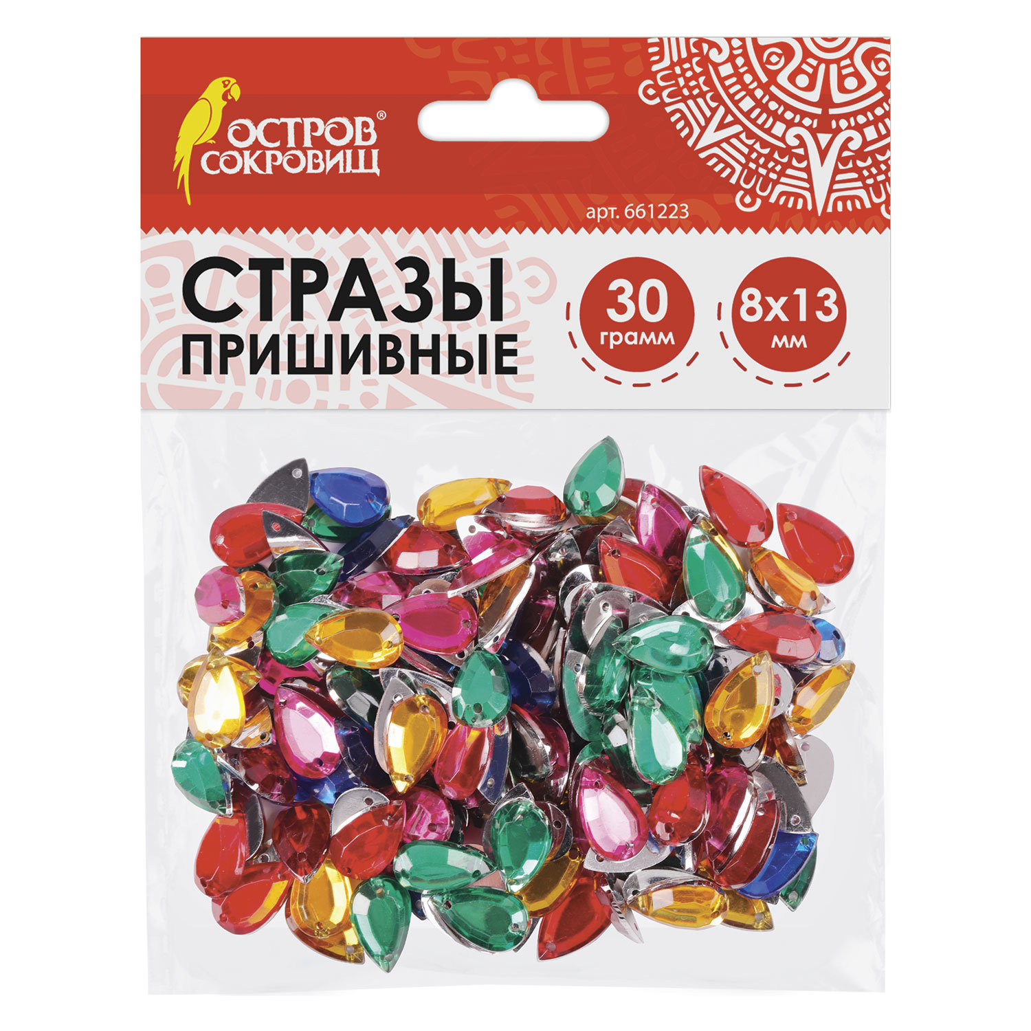 Стразы для творчества Капля, цвет ассорти, 8х13 мм, 30 грамм, ОСТРОВ СОКРОВИЩ, 661223, (8 шт.)
Стразы для творчества Капля, цвет ассорти, 8х13 мм, 30 грамм, ОСТРОВ СОКРОВИЩ, 661223, (8 шт.)