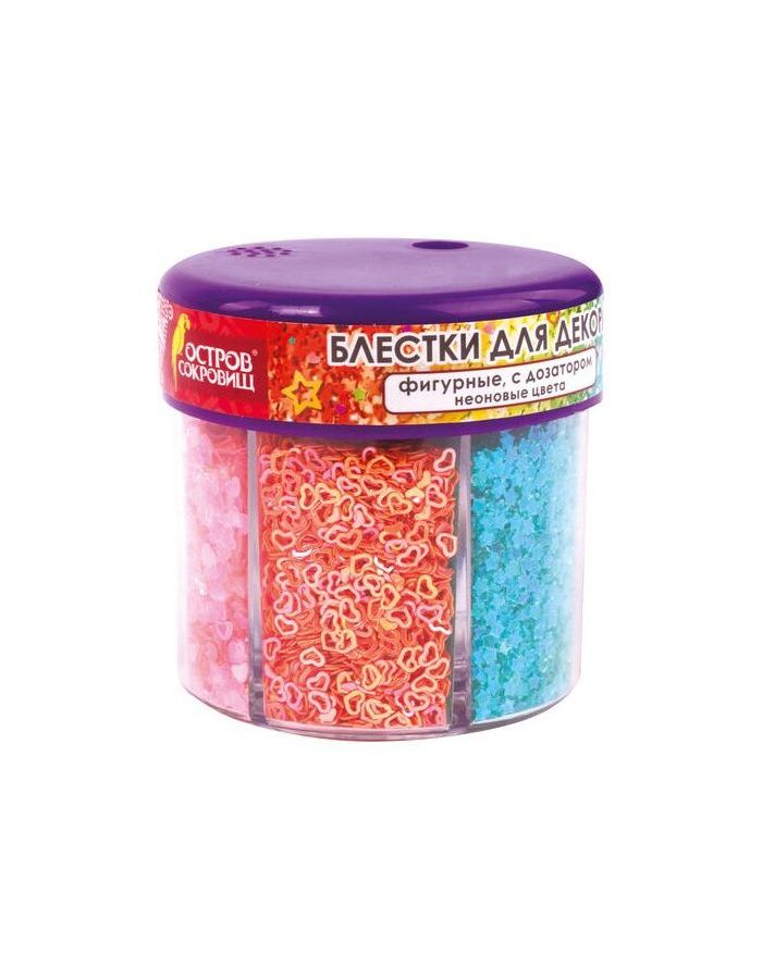 Блестки для декора ФИГУРНЫЕ ОСТРОВ СОКРОВИЩ, НЕОН, в диспенсере с дозатором, 6 цветов по 9 грамм, 662225, 662226
Блестки для декора ФИГУРНЫЕ ОСТРОВ СОКРОВИЩ, НЕОН, в диспенсере с дозатором, 6 цветов по 9 грамм, 662225, 662226