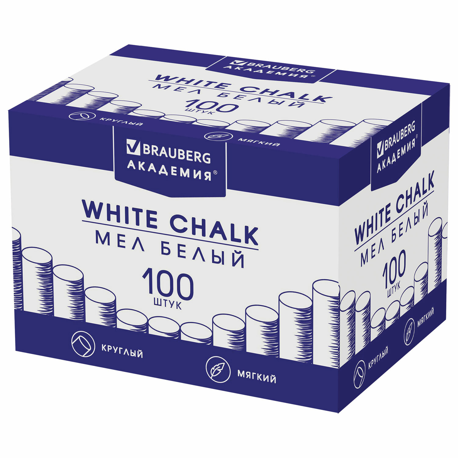 271146, Мел белый BRAUBERG "АКАДЕМИЯ" (АЛГЕМ), КОМПЛЕКТ 100 штук, круглый, мягкий, 271146
271146, Мел белый BRAUBERG "АКАДЕМИЯ" (АЛГЕМ), КОМПЛЕКТ 100 штук, круглый, мягкий, 271146