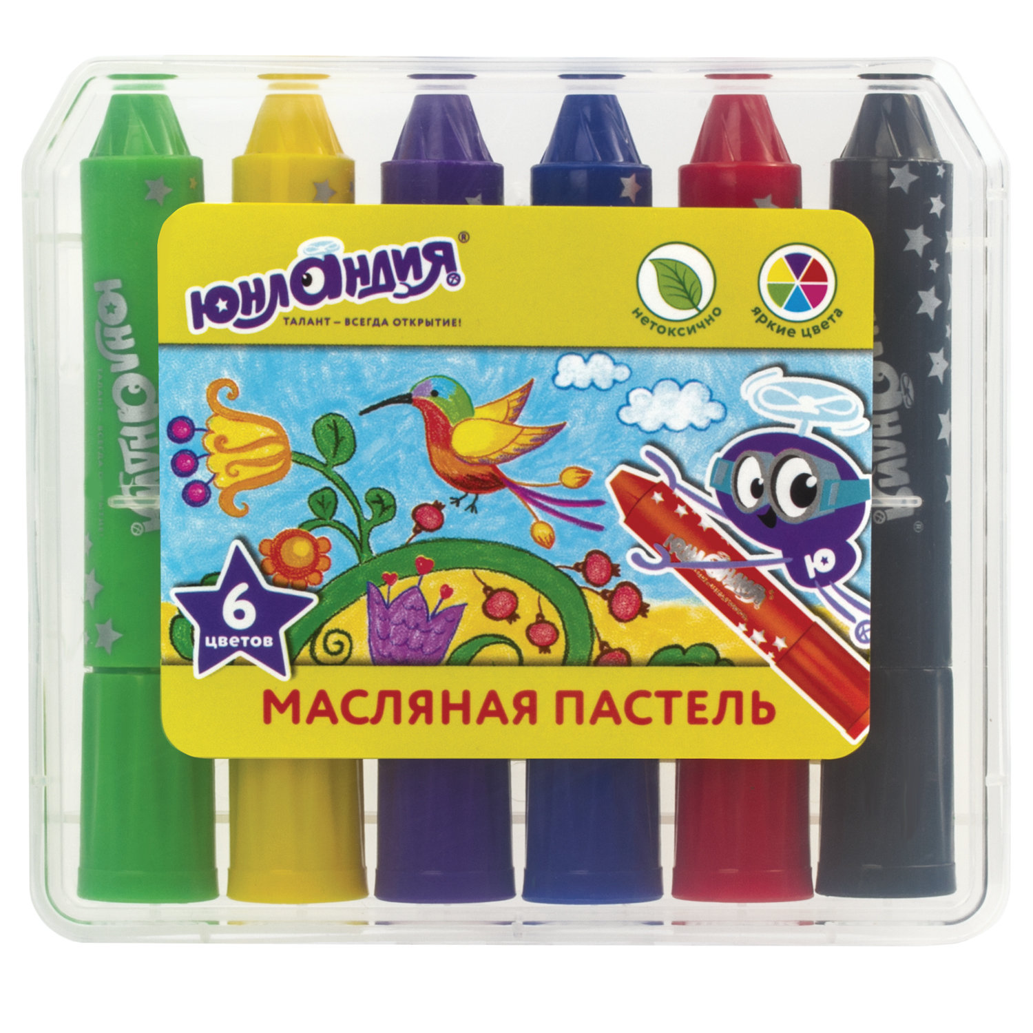 Масляная пастель ЮНЛАНДИЯ КОЛИБРИ, НАБОР 6 цветов, яркие цвета, пластиковый корпус, пенал, 227298
Масляная пастель ЮНЛАНДИЯ КОЛИБРИ, НАБОР 6 цветов, яркие цвета, пластиковый корпус, пенал, 227298