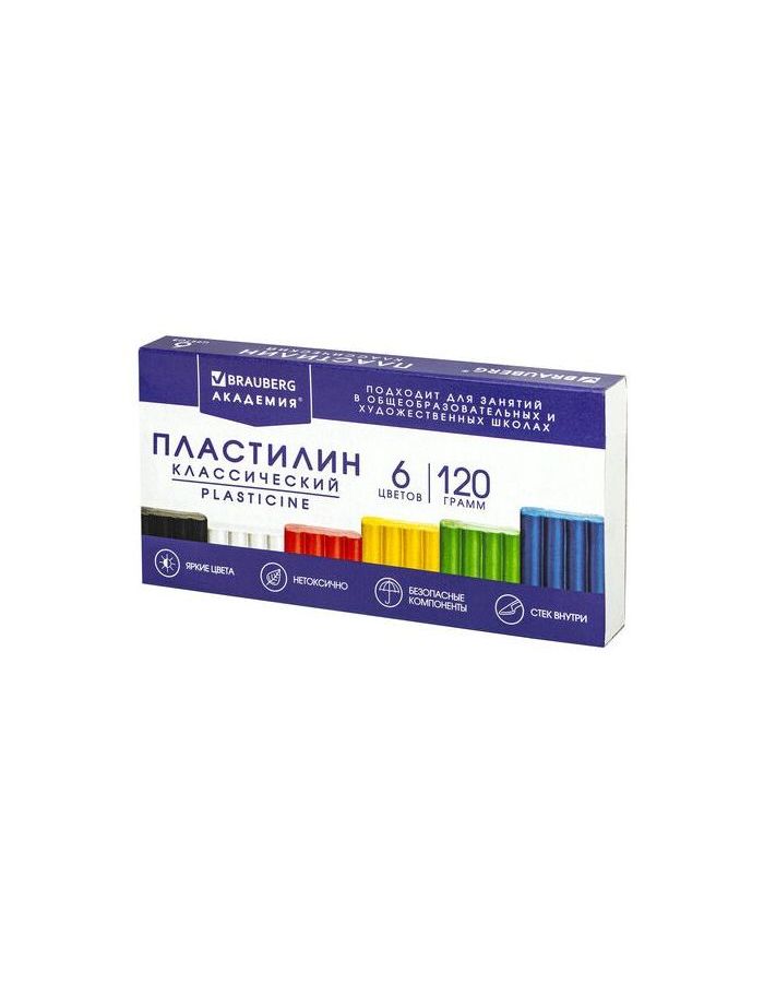 106440, Пластилин классический BRAUBERG АКАДЕМИЯ ХИТ, 6 цветов, 120 г, стек, ВЫСШЕЕ КАЧЕСТВО, 106440
106440, Пластилин классический BRAUBERG АКАДЕМИЯ ХИТ, 6 цветов, 120 г, стек, ВЫСШЕЕ КАЧЕСТВО, 106440