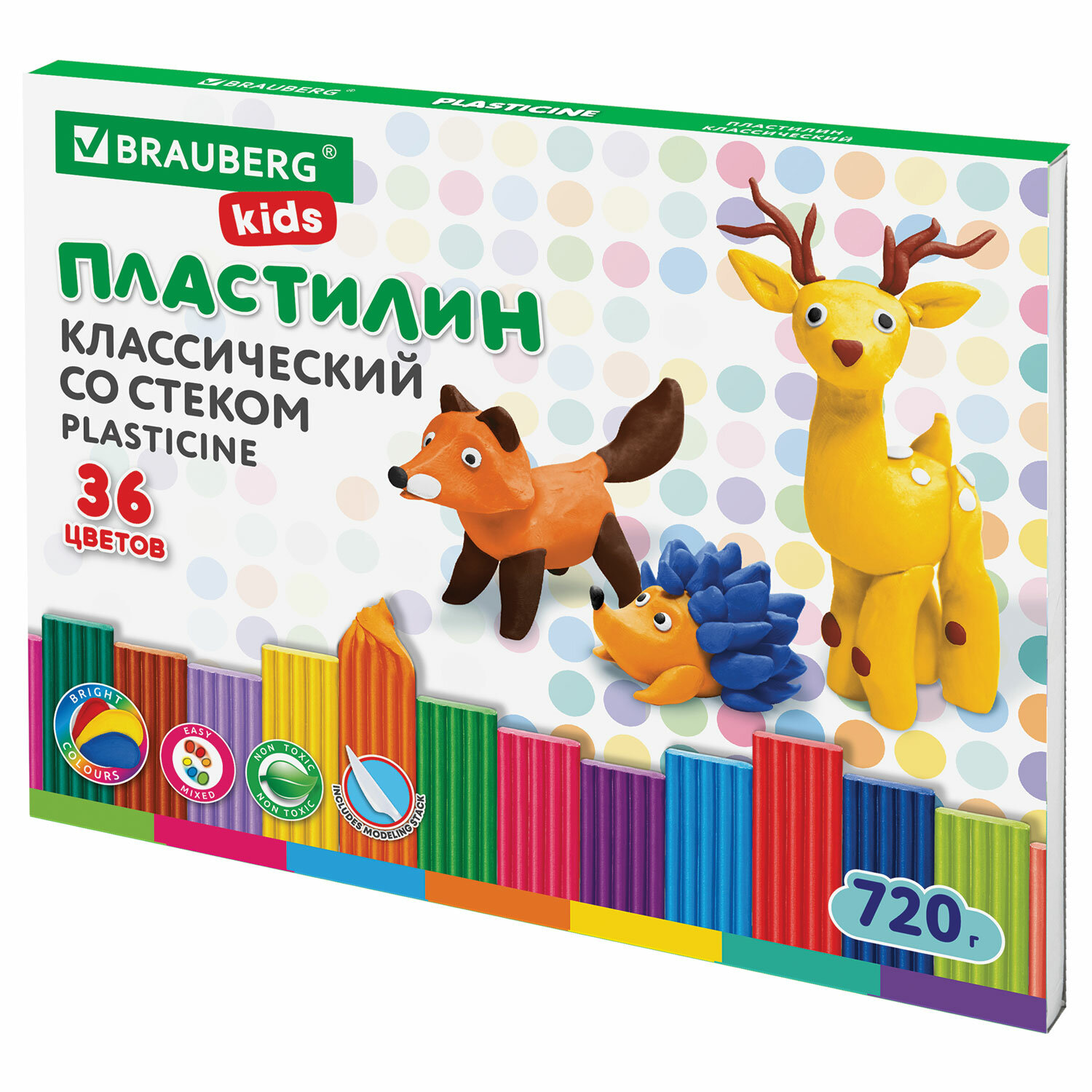 106438, Пластилин классический BRAUBERG KIDS, 36 цветов, 720 г, стек, ВЫСШЕЕ КАЧЕСТВО, 106438
106438, Пластилин классический BRAUBERG KIDS, 36 цветов, 720 г, стек, ВЫСШЕЕ КАЧЕСТВО, 106438