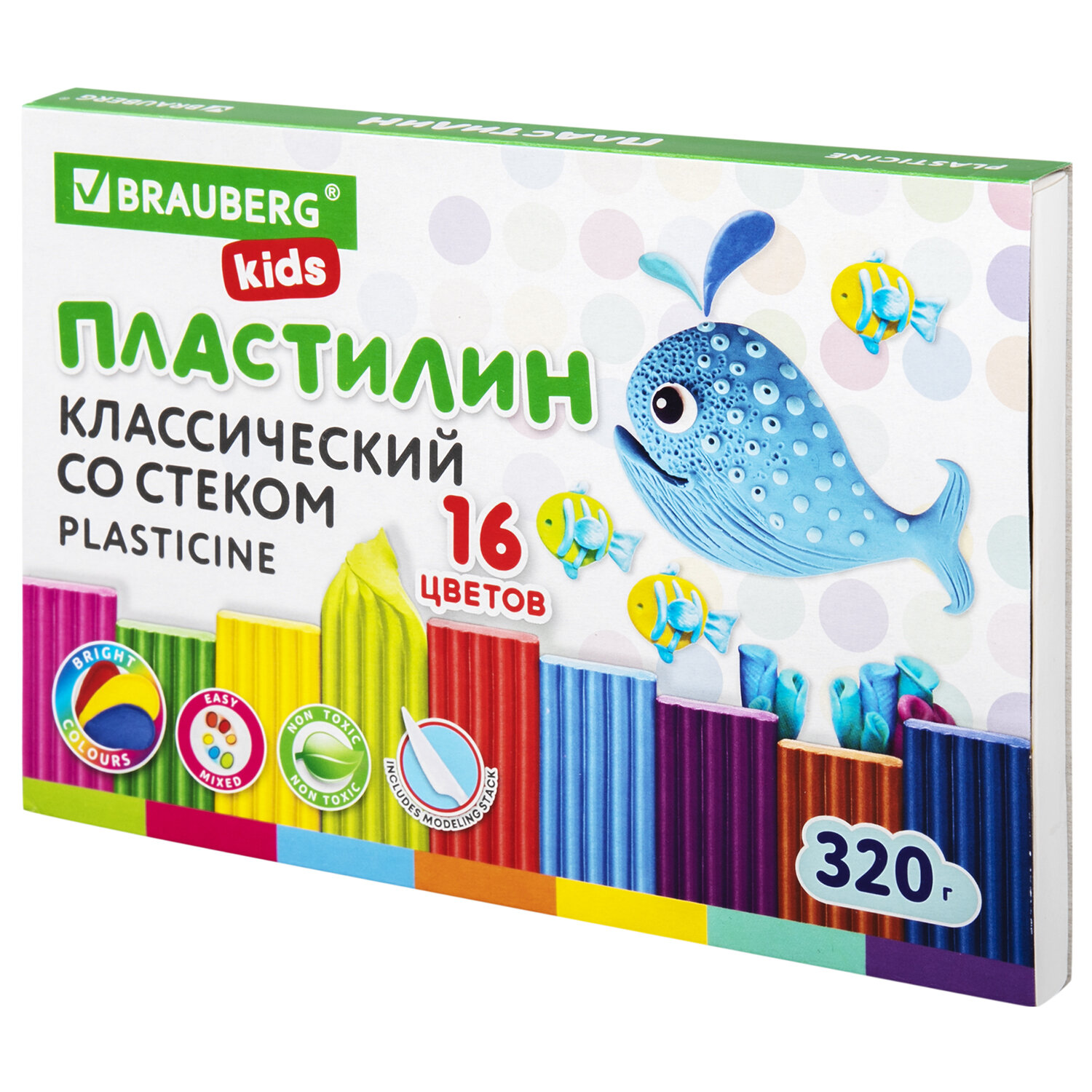 106508, Пластилин классический BRAUBERG KIDS, 16 цветов, 320 г, со стеком, 106508
106508, Пластилин классический BRAUBERG KIDS, 16 цветов, 320 г, со стеком, 106508