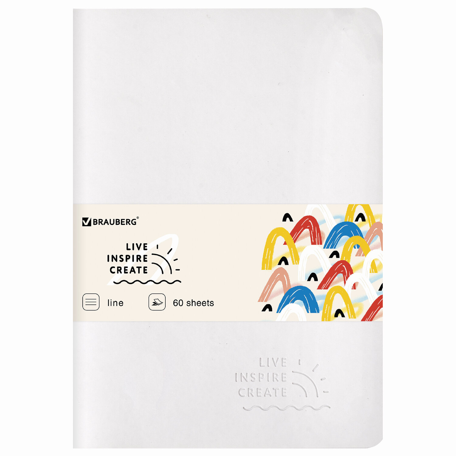 403887, Тетрадь 60 л. в линию обложка кожзам SoftTouch, сшивка, B5 (179х250мм), БЕЛЫЙ, BRAUBERG RAINBOW, 403887
403887, Тетрадь 60 л. в линию обложка кожзам SoftTouch, сшивка, B5 (179х250мм), БЕЛЫЙ, BRAUBERG RAINBOW, 403887