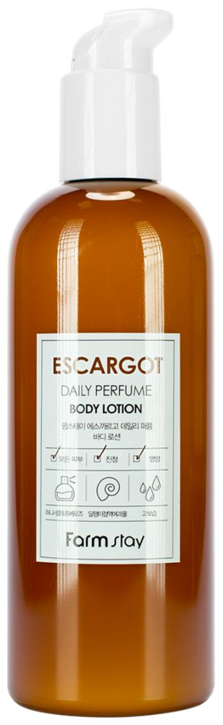 Парфюмированный лосьон для тела FarmStay с муцином улитки, 330мл,
Парфюмированный лосьон для тела FarmStay с муцином улитки, 330мл,