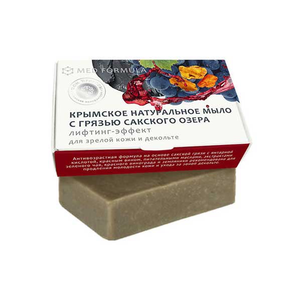 Крымское натуральное мыло ДОМ ПРИРОДЫ на основе грязи Сакского озера ЛИФТИНГ-ЭФФЕКТ, 100г