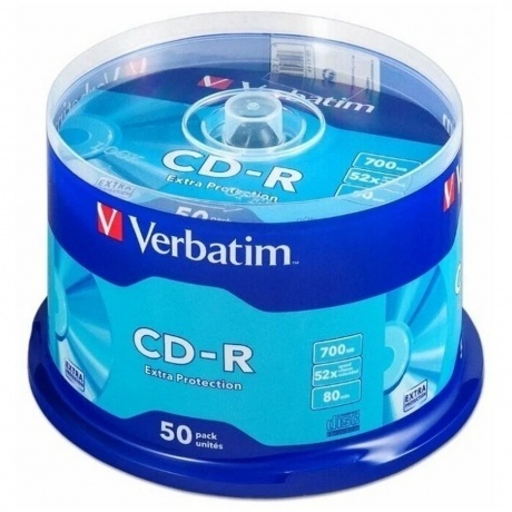 Диск CD-R Verbatim 700Mb 52x Cake Box (50шт) (43351)
Диск CD-R Verbatim 700Mb 52x Cake Box (50шт) (43351)
