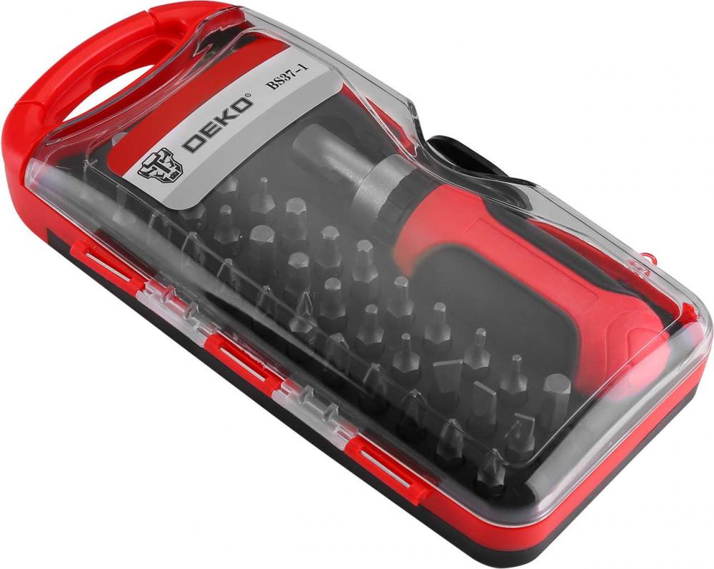 Отвертка с набором бит DEKO BS37-1 (37 предметов)
Отвертка с набором бит DEKO BS37-1 (37 предметов)