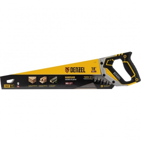 Ножовка по дереву, 450 мм, 9 TPI, зуб 3D, металлопластиковая рукоятка Denzel
Ножовка по дереву, 450 мм, 9 TPI, зуб 3D, металлопластиковая рукоятка Denzel