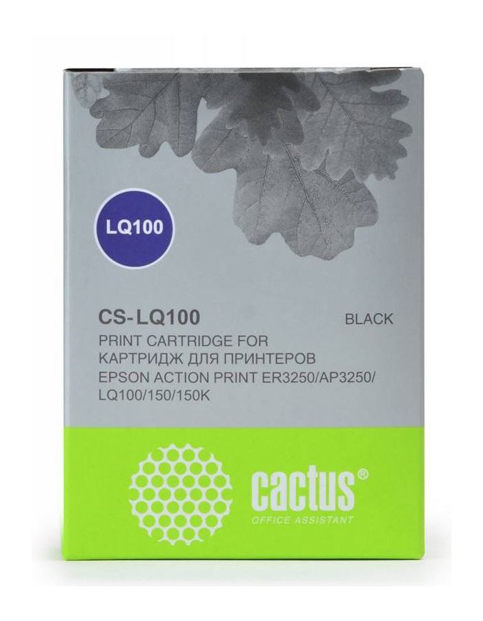 Картридж матричный Cactus CS-LQ100 черный для Epson LQ-100/AP-3250
Картридж матричный Cactus CS-LQ100 черный для Epson LQ-100/AP-3250
