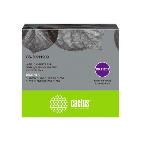 Картридж ленточный Cactus CS-DK11209 DK-11209 черный для Brother P-touch QL-500, QL-550, QL-700, QL-800
Картридж ленточный Cactus CS-DK11209 DK-11209 черный для Brother P-touch QL-500, QL-550, QL-700, QL-800