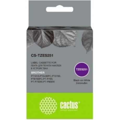 Картридж ленточный Cactus CS-TZES251 TZe-S251 черный для Brother 1010/1280/1280VP/2700VP
Картридж ленточный Cactus CS-TZES251 TZe-S251 черный для Brother 1010/1280/1280VP/2700VP