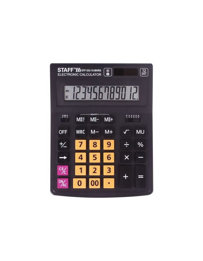 Калькулятор настольный STAFF PLUS STF-333-BKRG (200x154мм) 12 разрядов, ЧЕРНО-ОРАНЖЕВЫЙ, 250460
Калькулятор настольный STAFF PLUS STF-333-BKRG (200x154мм) 12 разрядов, ЧЕРНО-ОРАНЖЕВЫЙ, 250460