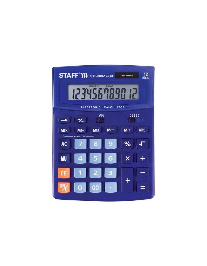 Калькулятор настольный STAFF STF-888-12-BU (200х150мм) 12 разрядов, двойное питание, СИНИЙ, 250455
Калькулятор настольный STAFF STF-888-12-BU (200х150мм) 12 разрядов, двойное питание, СИНИЙ, 250455