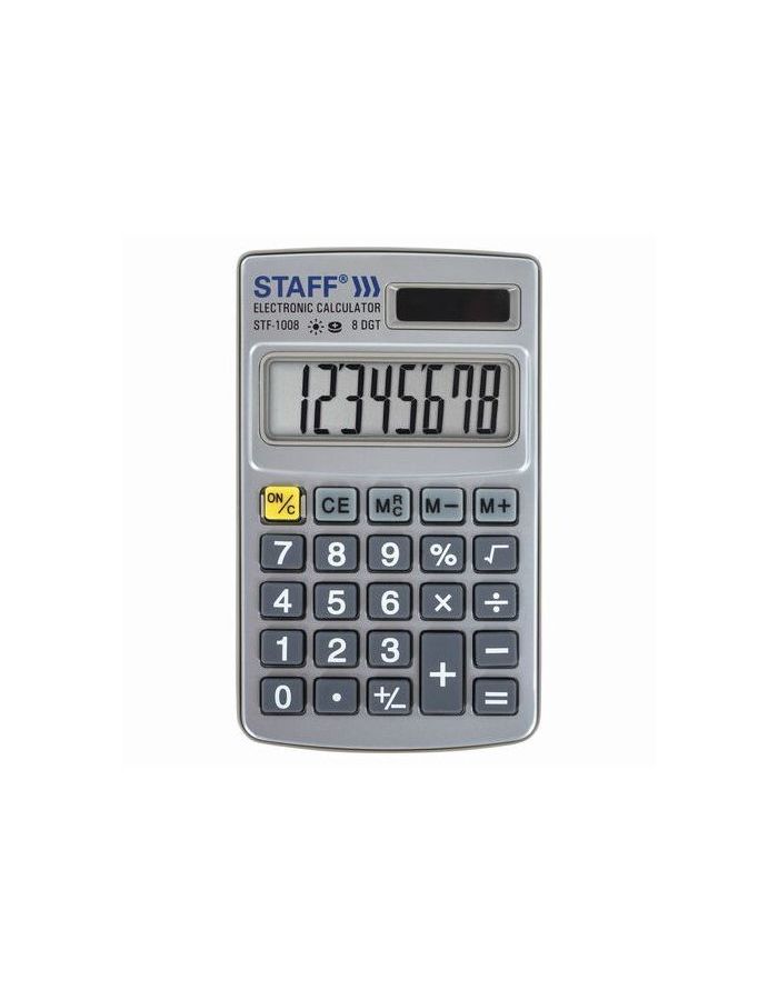 Калькулятор карманный метал. STAFF STF-1008 (103х62мм), 8 разрядов, двойное питание, 250115
Калькулятор карманный метал. STAFF STF-1008 (103х62мм), 8 разрядов, двойное питание, 250115