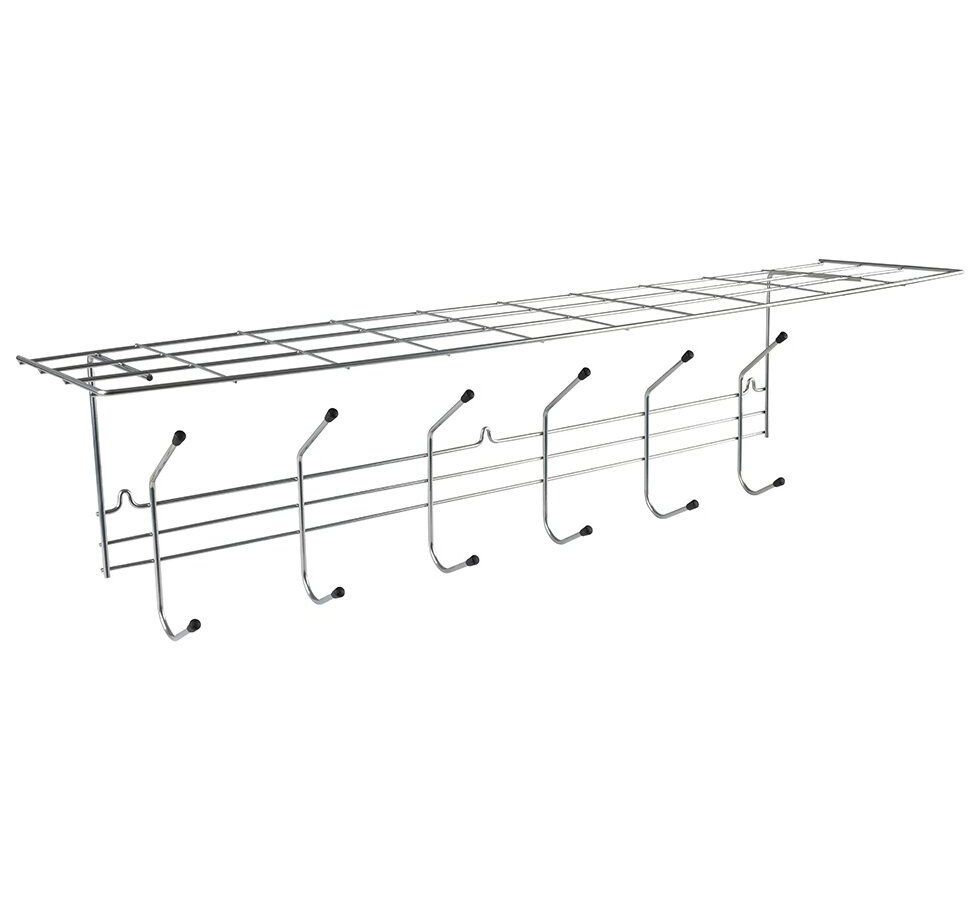 Вешалка настенная Mensola 6 крючков с полкой хром
Вешалка настенная Mensola 6 крючков с полкой хром