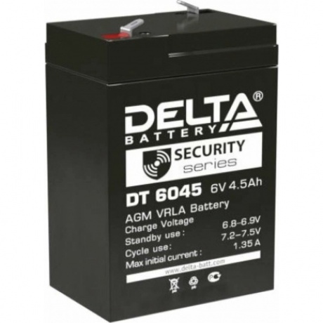 Аккумулятор Delta DT 6045 (6V 4.5Ah)
Аккумулятор Delta DT 6045 (6V 4.5Ah)