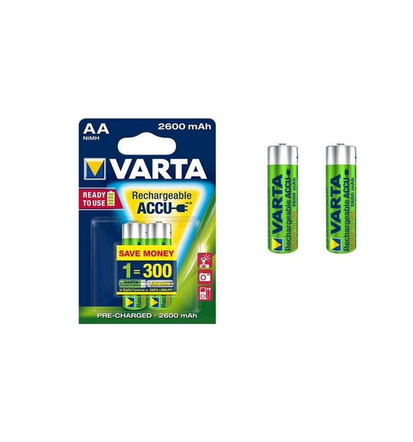 Аккумулятор VARTA AA 2600 mAh R2U (уп 2 шт)
Аккумулятор VARTA AA 2600 mAh R2U (уп 2 шт)