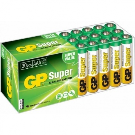 Батарейка GP Super Alkaline 24A LR03 AAA (30шт.)
Батарейка GP Super Alkaline 24A LR03 AAA (30шт.)