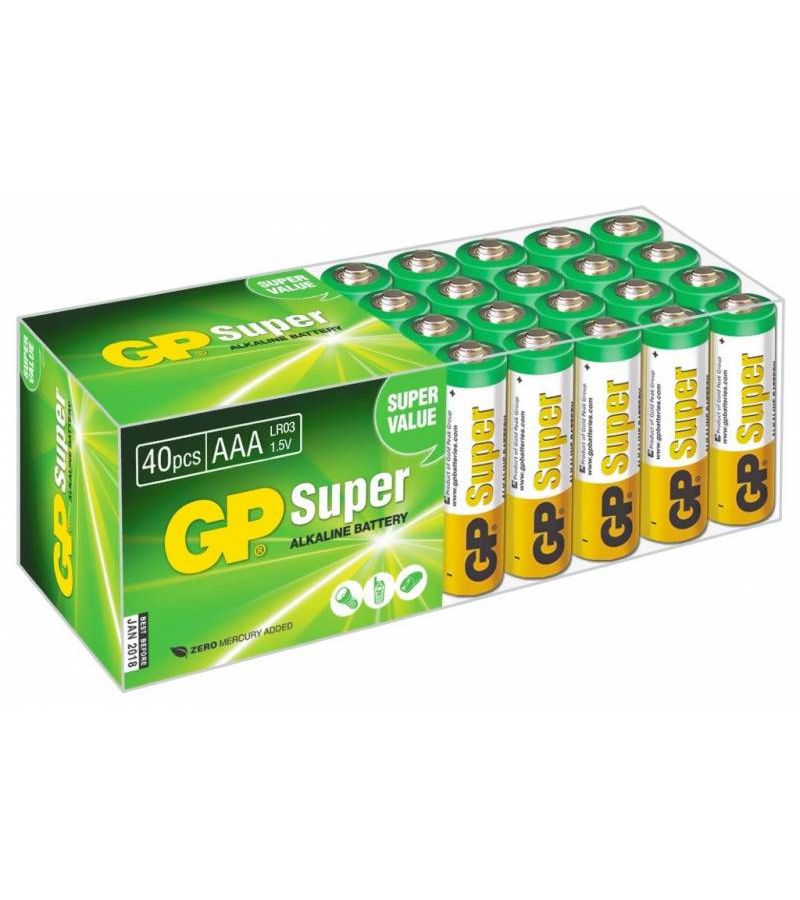 Батарейка GP Super Alkaline 24A LR03 AAA (40шт.)
Батарейка GP Super Alkaline 24A LR03 AAA (40шт.)