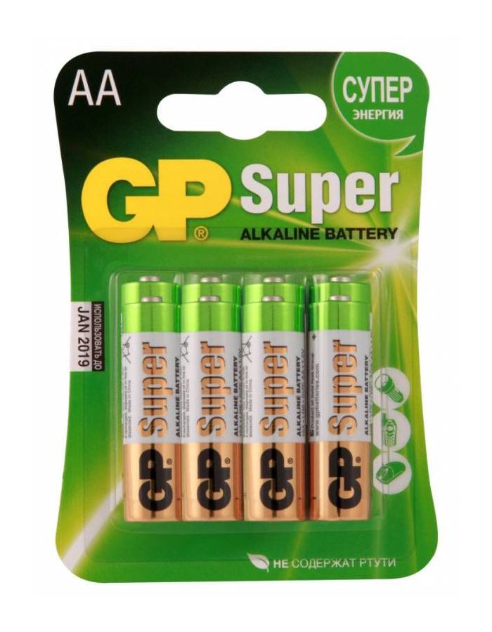 Батарейка GP Super Alkaline 15A LR6 AA (8шт.)
Батарейка GP Super Alkaline 15A LR6 AA (8шт.)