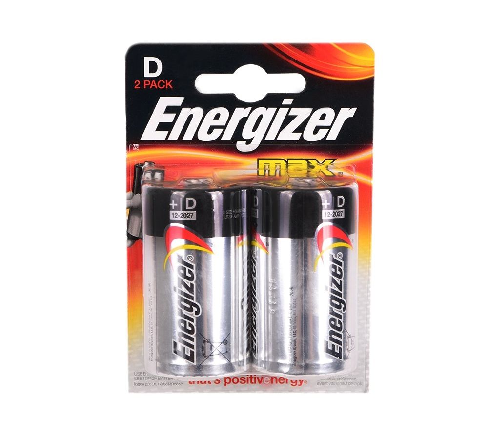 Батарейка Energizer Max D блистер 2шт.
Батарейка Energizer Max D блистер 2шт.