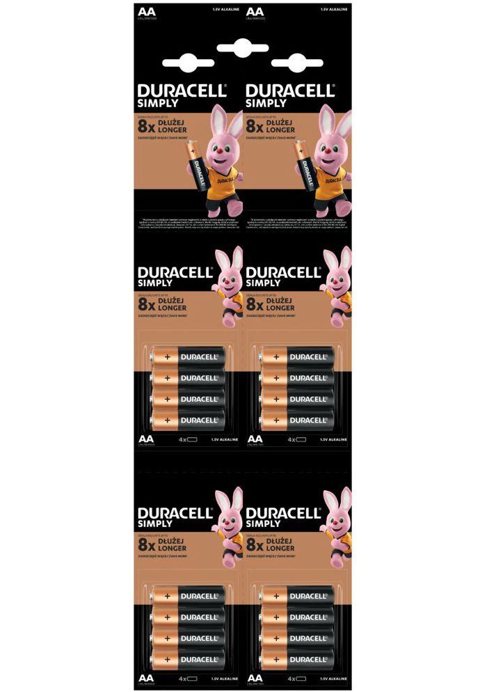 Батарейка Duracell Simply LR6-4BL MN1500 AA (16шт.)
Батарейка Duracell Simply LR6-4BL MN1500 AA (16шт.)