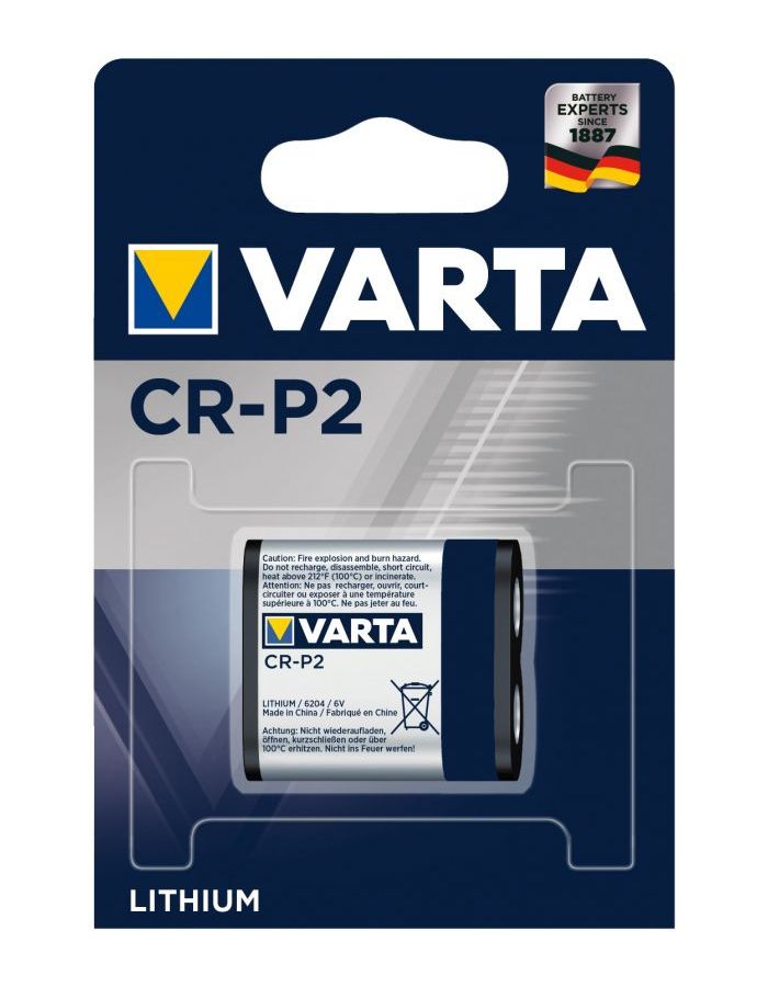 Батарейка Varta Professional Lithium CR-P2, 1шт.
Батарейка Varta Professional Lithium CR-P2, 1шт.