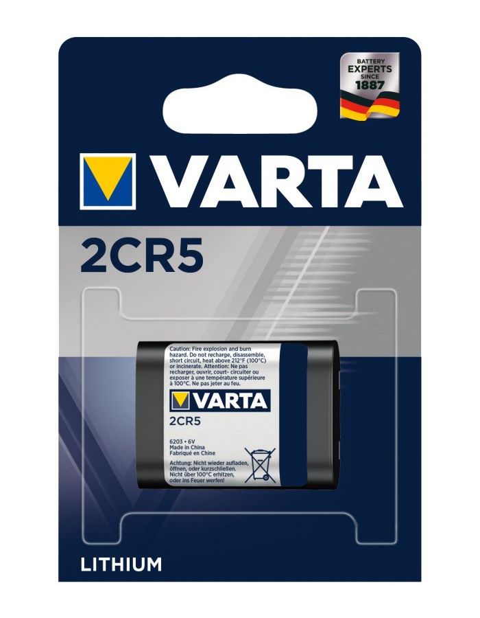 Батарейка Varta Professional Lithium 2CR5
Батарейка Varta Professional Lithium 2CR5